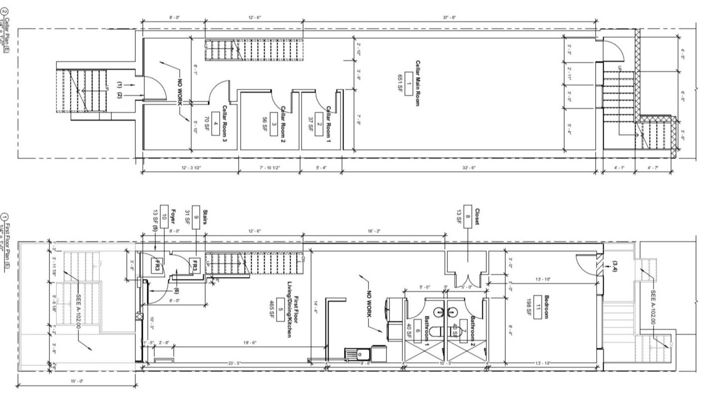 Proposed second floor: open living, dining, and kitchen alon